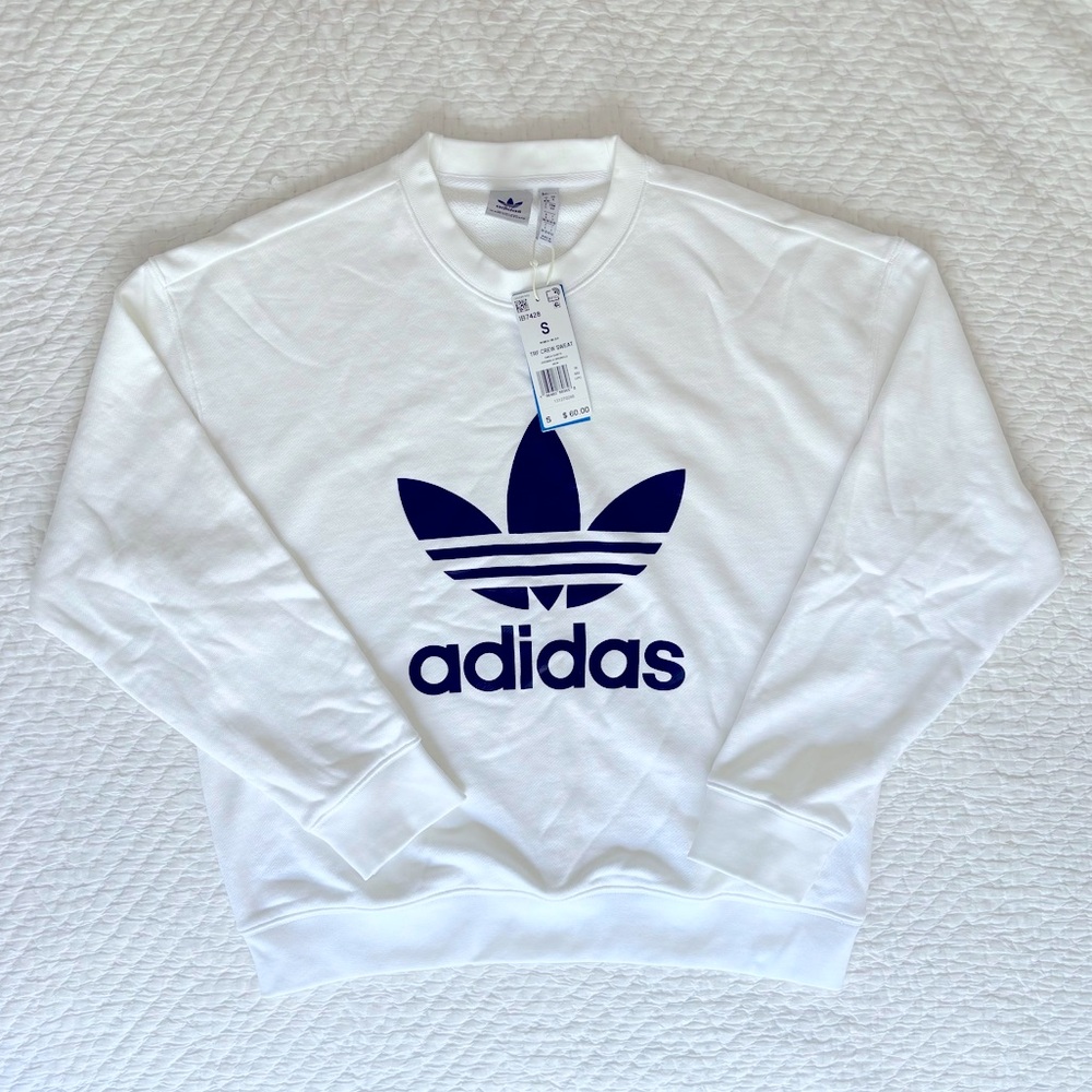 Adidas TRF Crew Sweatshirt in White